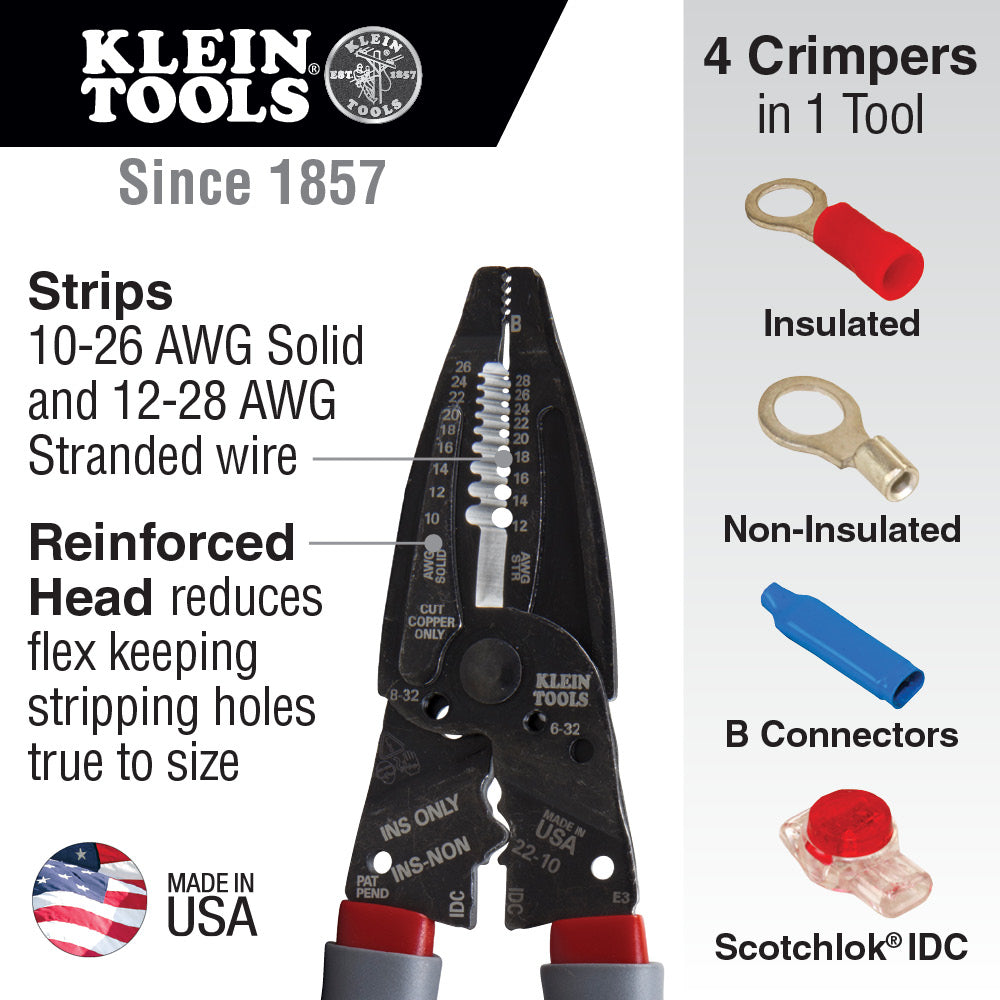 Klein Tools Klein-Kurve® Wire Stripper / Crimper / Cutter Multi Tool