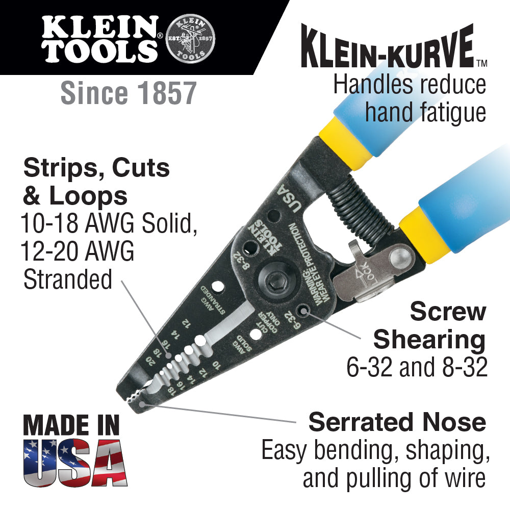 Klein Tools Solid and Stranded Copper Wire Stripper and Cutter