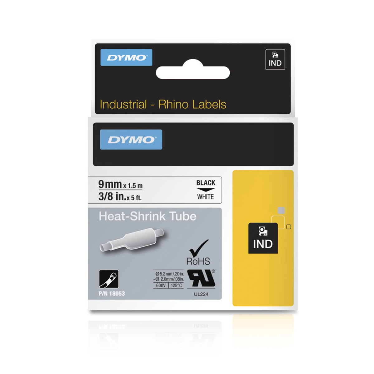 Dymo White 3/8" Heat Shrink Tube Labels