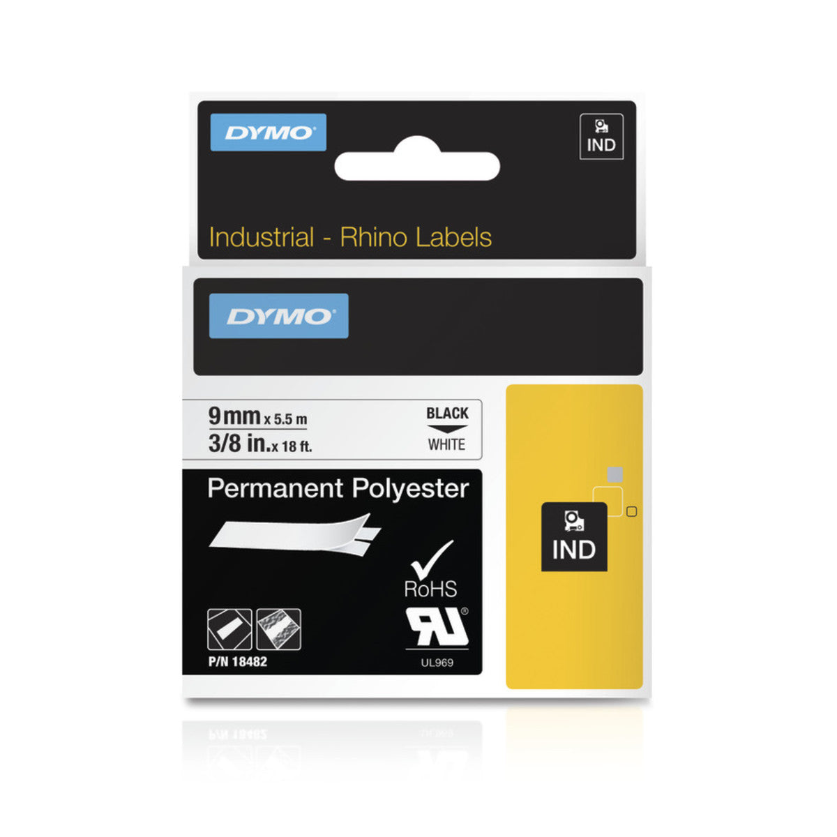 Dymo White 3/8" Permanent Polyester Labels