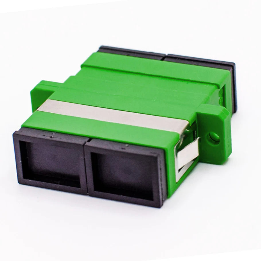 SC/APC to SC/APC Duplex OS2 Single Mode Fiber Optic Coupler with Flange