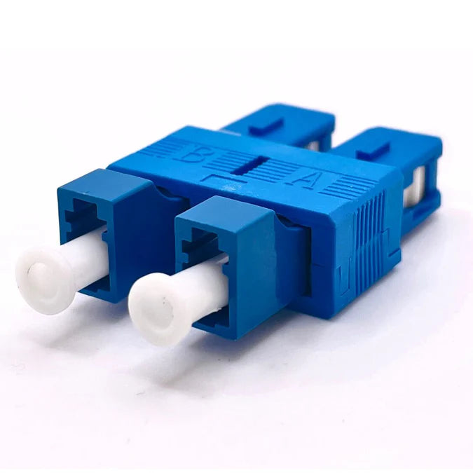 LC/UPC Female to SC/UPC Male Hybrid Duplex Single Mode Fiber Optic Adapter without Flange