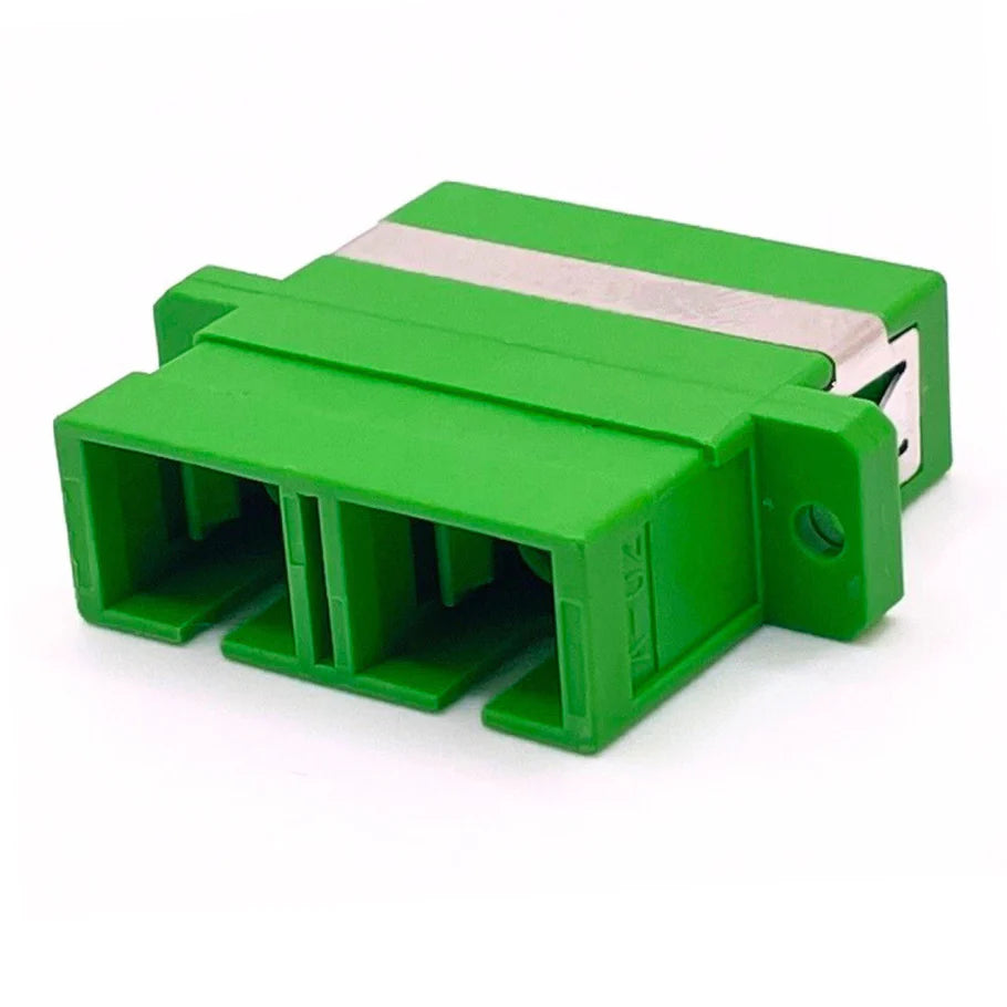 SC/APC to SC/APC Duplex OS2 Single Mode Fiber Optic Coupler with Flange