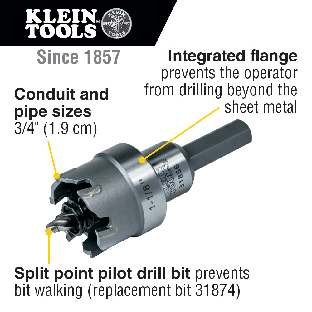 Klein Tools 1-1/8-Inch Carbide Hole Cutter