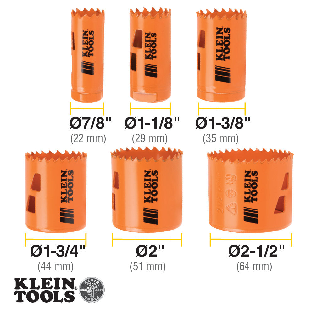 Klein Tools Bi-Metal Hole Saw Kit, 8-Piece