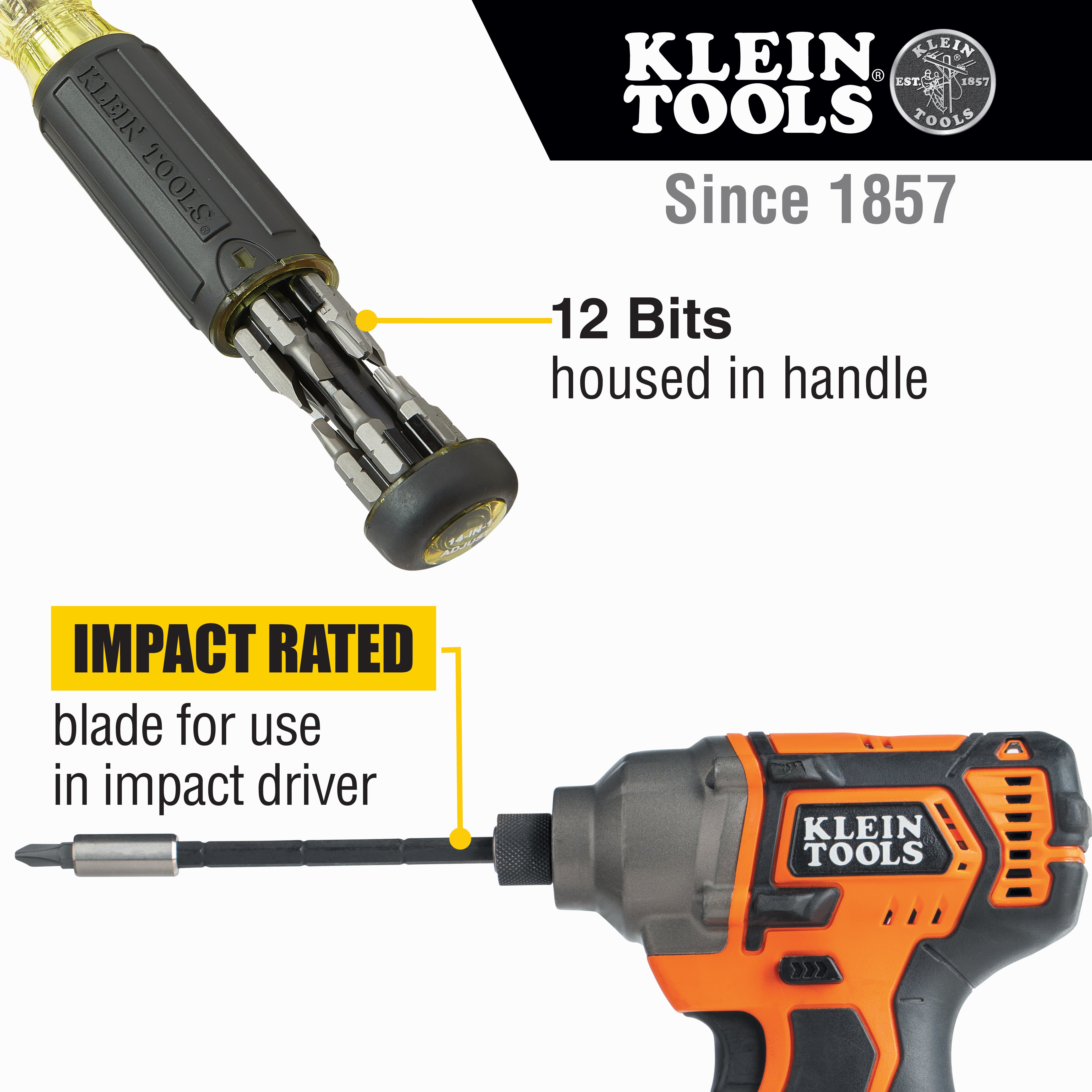Klein Tools 14-in-1 Multi-Bit Adjustable Length Screwdriver
