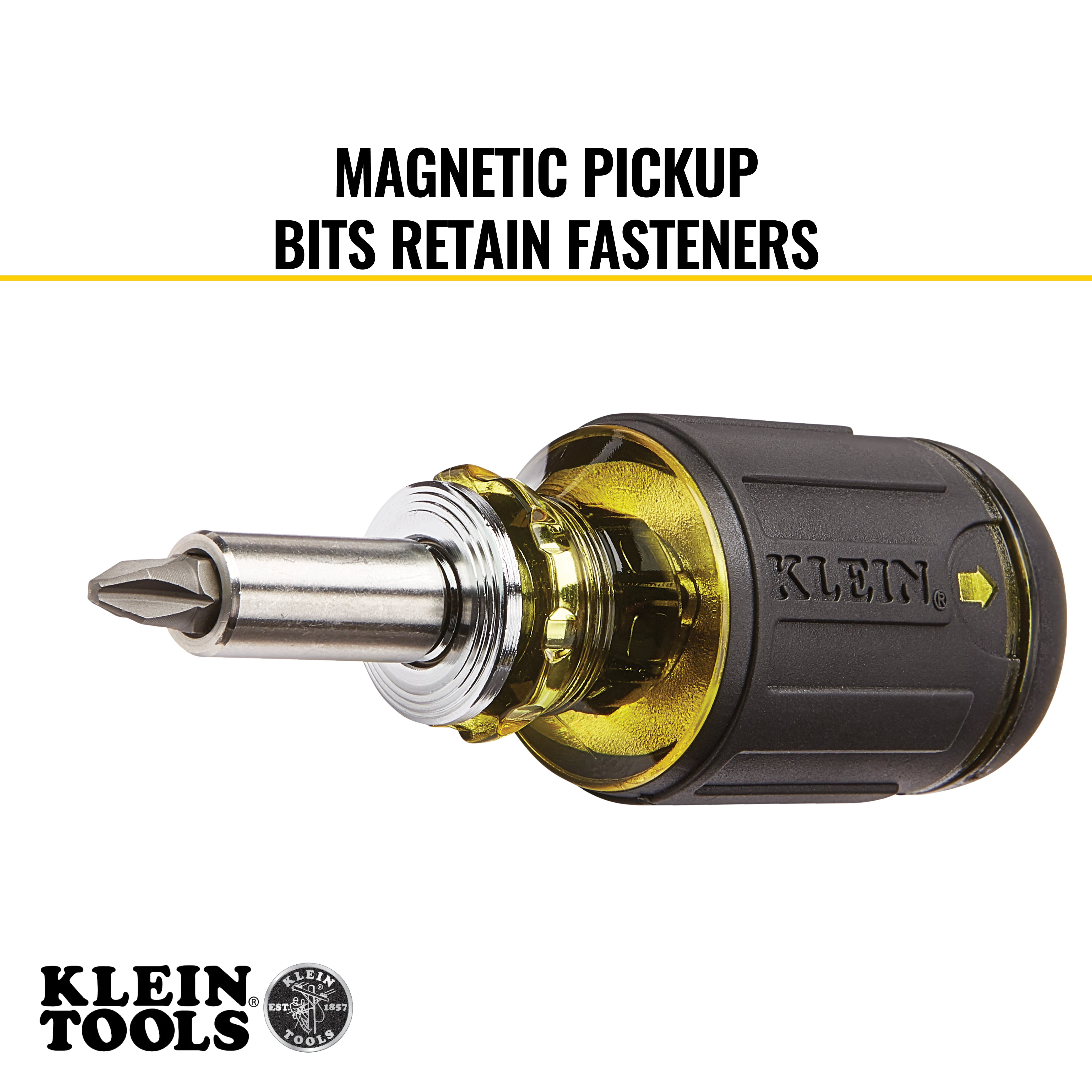 Klein Tools 8-in-1 Multi-Bit Adjustable Length Stubby Screwdriver