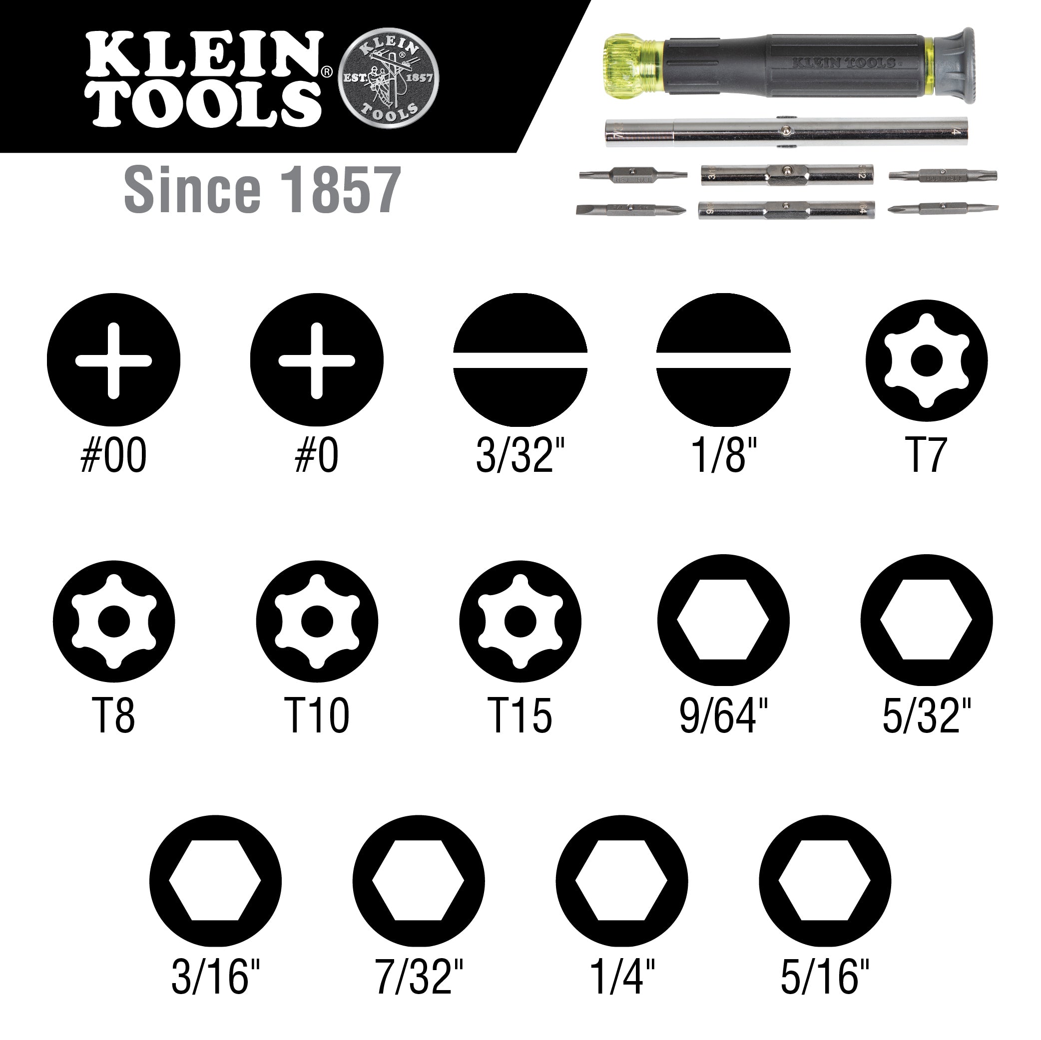 Klein Tools 14-in-1 Precision Screwdriver/ Nut Driver