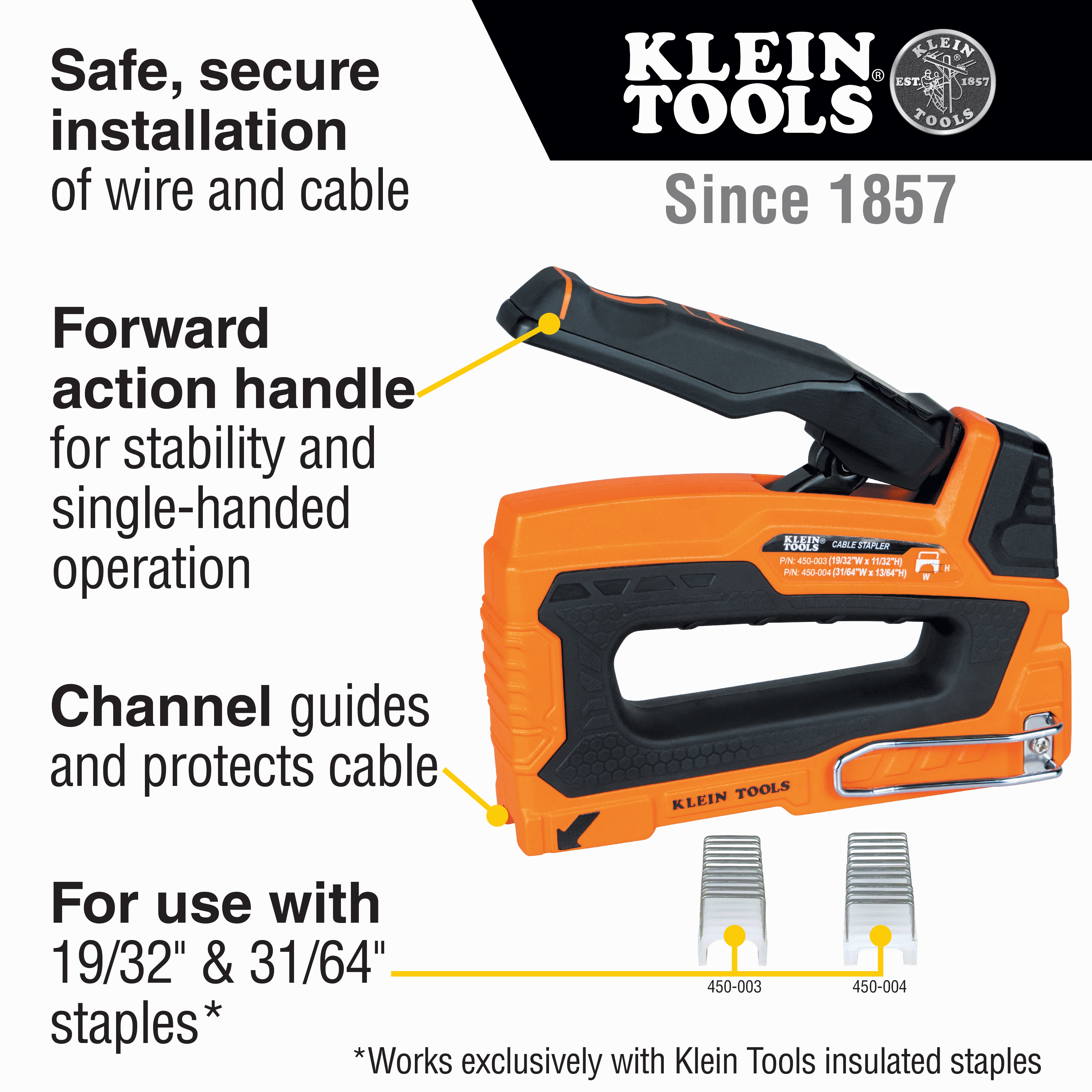 Klein Tools Staples, 11/32-Inch x 19/32-Inch Insulated