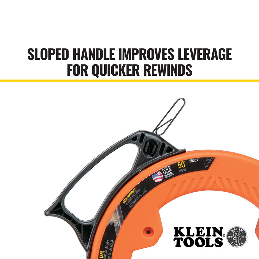 Klein Tools Steel Fish Tape, 1/8-Inch x 50-Foot