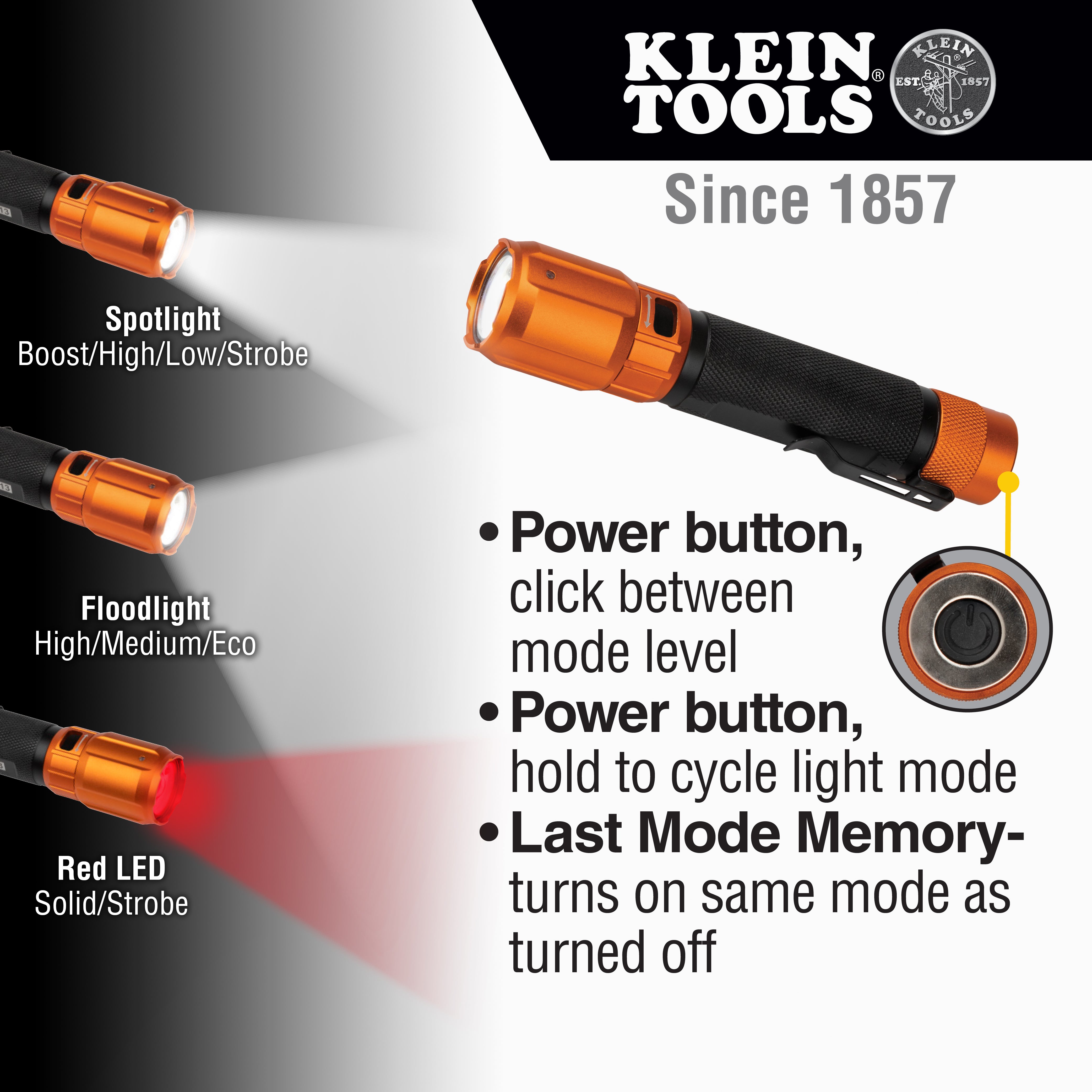Klein Tools Rechargeable 2-Color LED Flashlight with Holster