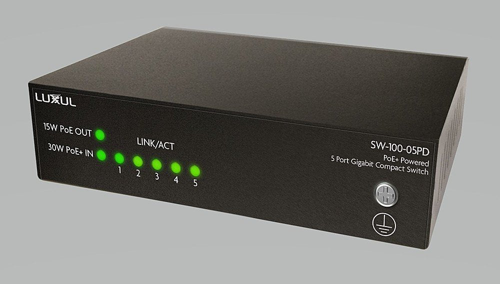 Luxul 5 Port Unmanaged POE+ Switch with POE Passthrough