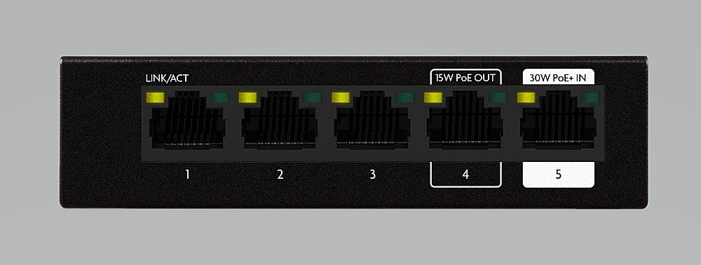 Luxul 5 Port Unmanaged POE+ Switch with POE Passthrough