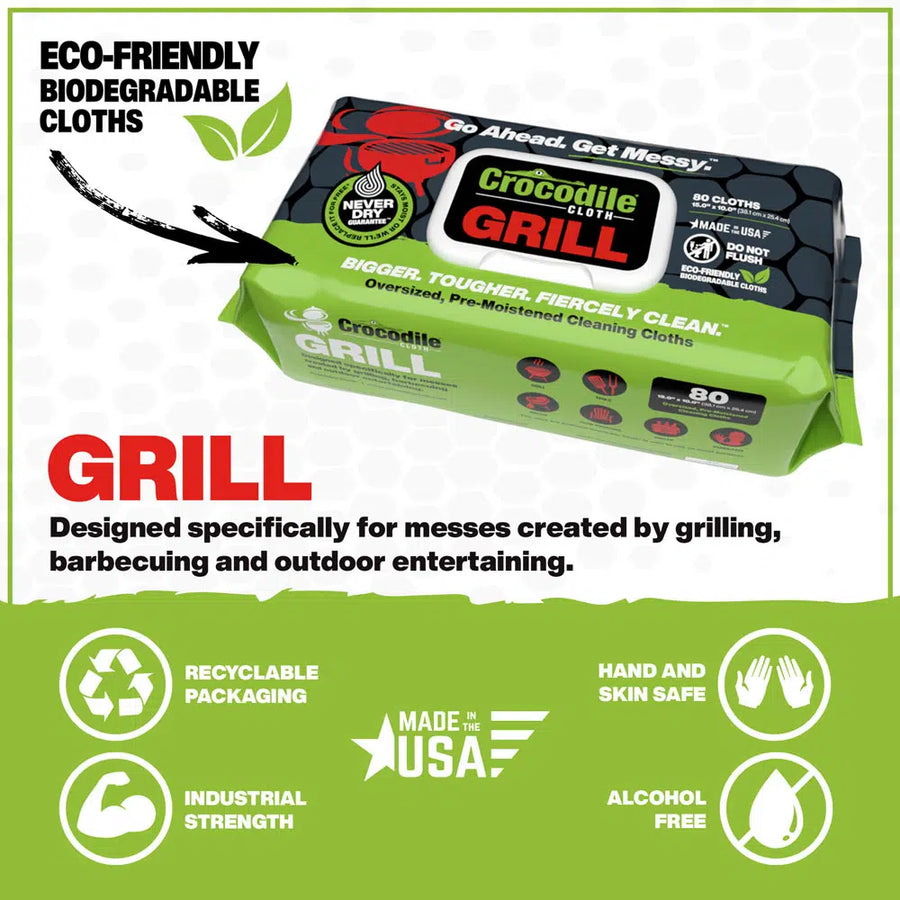 Crocodile Cloth® Grill Wipes 80/Pack