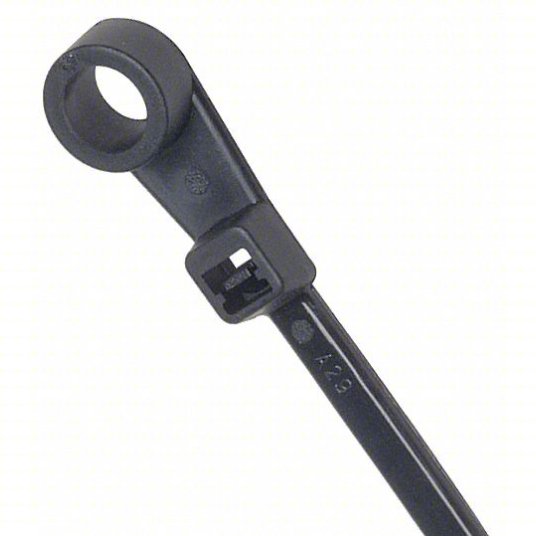 Greenlite 12 Inch Black Cable Tie with Screw Eye - Pack of 100