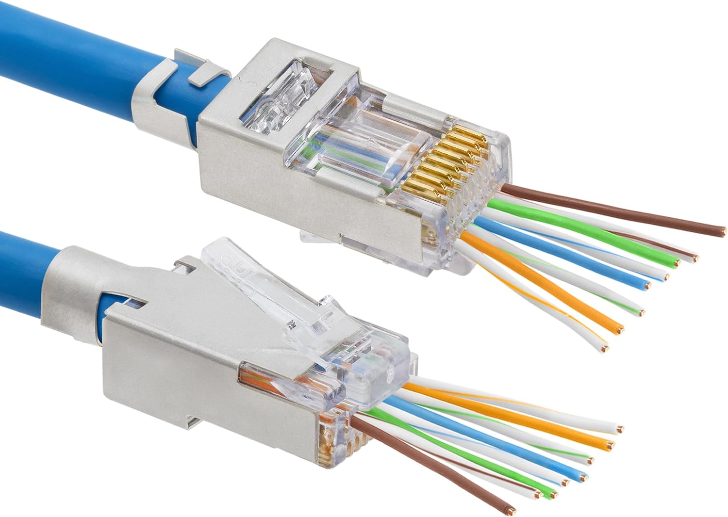 Platinum Tools EZ-RJ45 Shielded Cat5e/6 Connector with External Ground - Clamshell 10pack