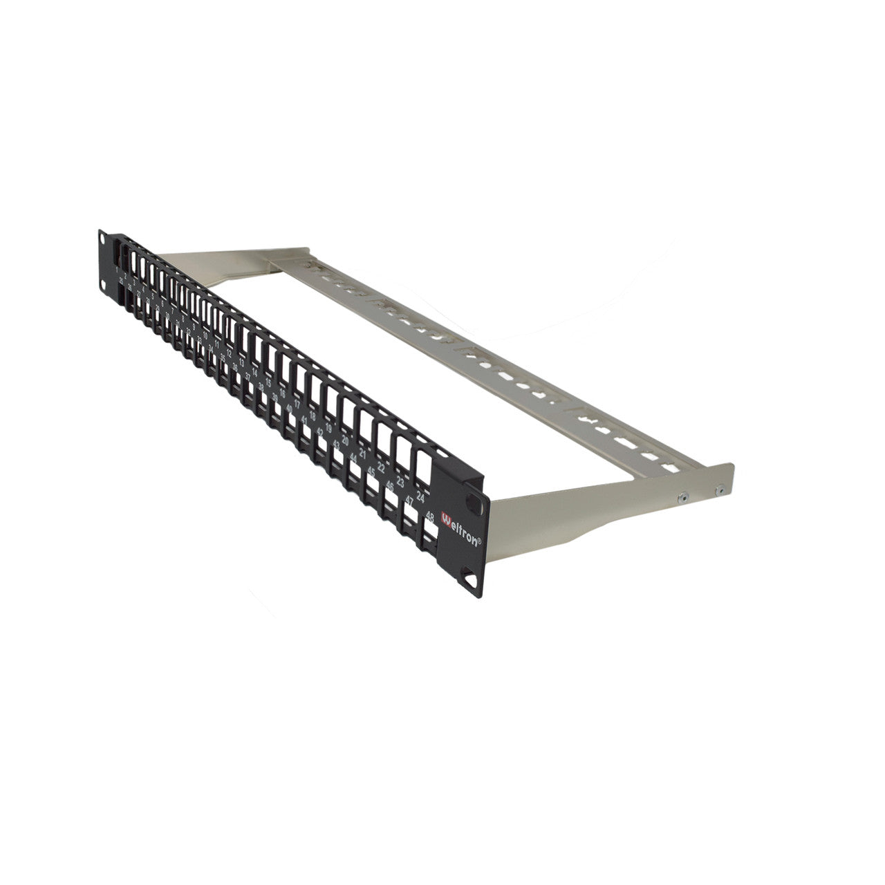 48 Port 1RU Patch Panel – High Density, Rack Mount, Keystone Patch Panel by Weltron