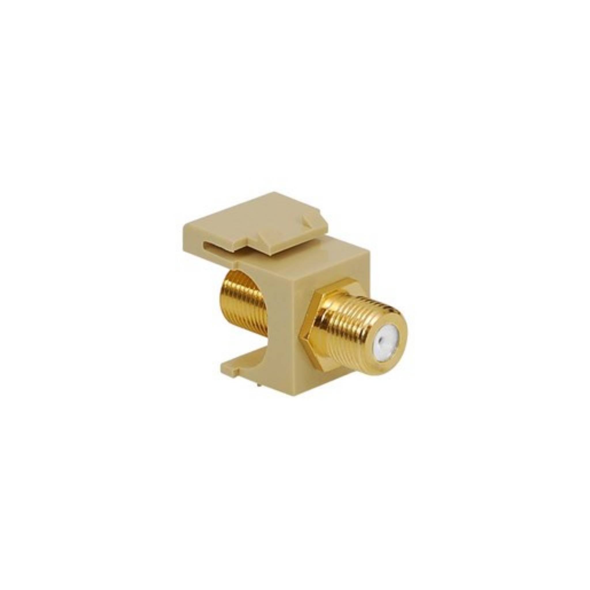 ICC Module 2GHZ F-Type Modular Jack With Gold Plated Connector In HD Style Ivory