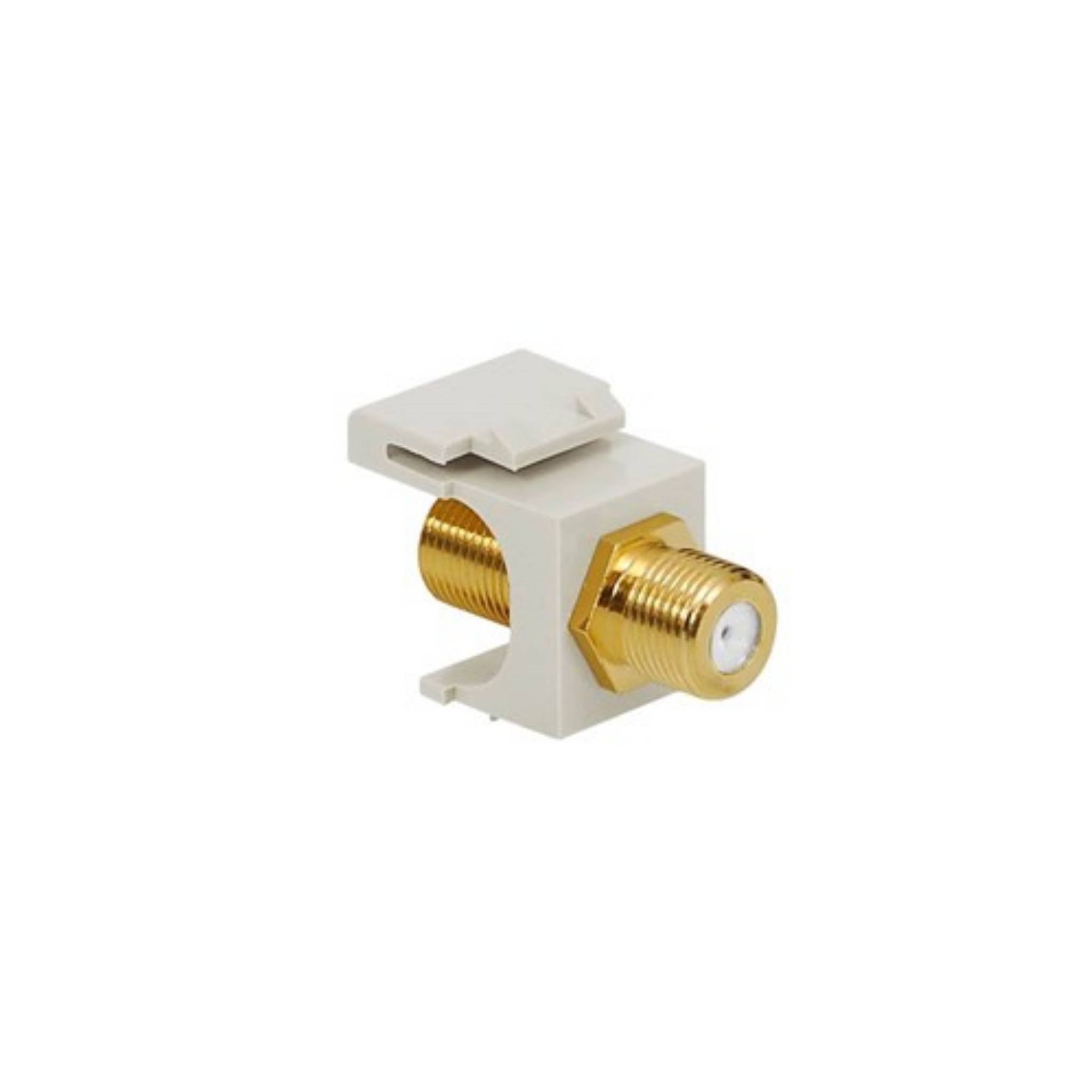 ICC Module 2GHZ F-Type Modular Jack With Gold Plated Connector In HD Style White