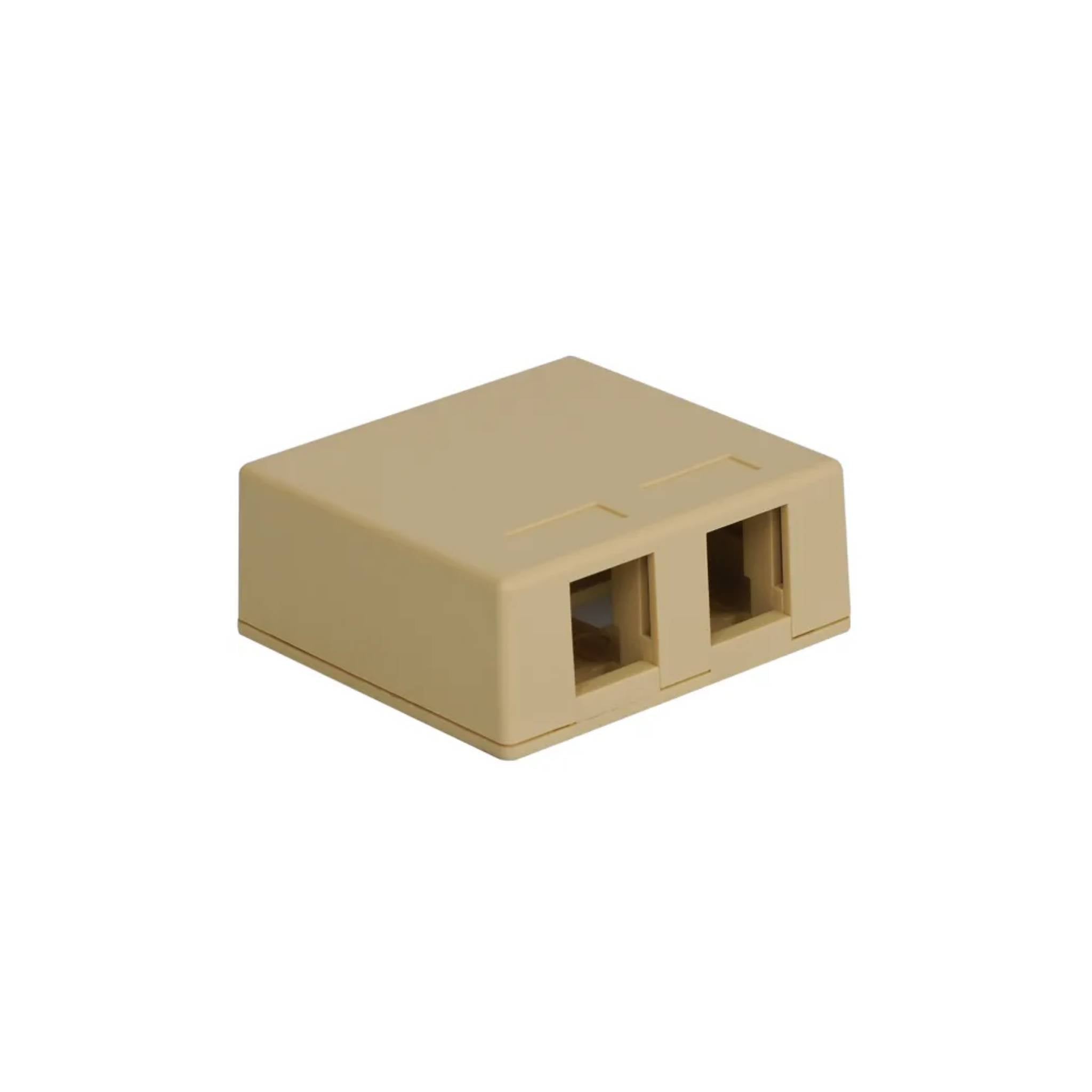 ICC Surface Mount Box With Two Port Empty Ivory