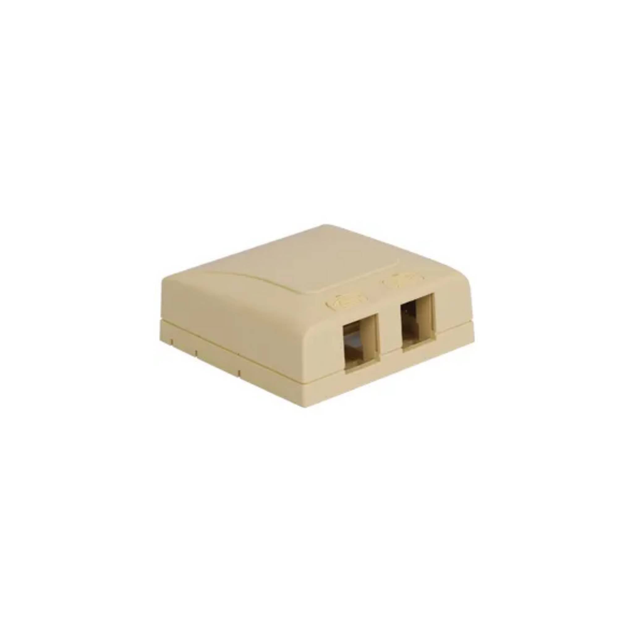 ICC Surface Mount Box, Elite, 2-Port, Ivory