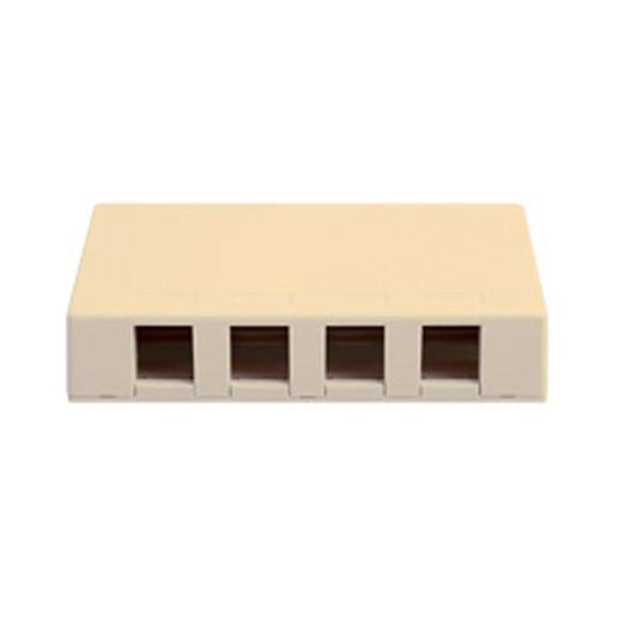 ICC Surface Mount Box With Four Port Empty Ivory