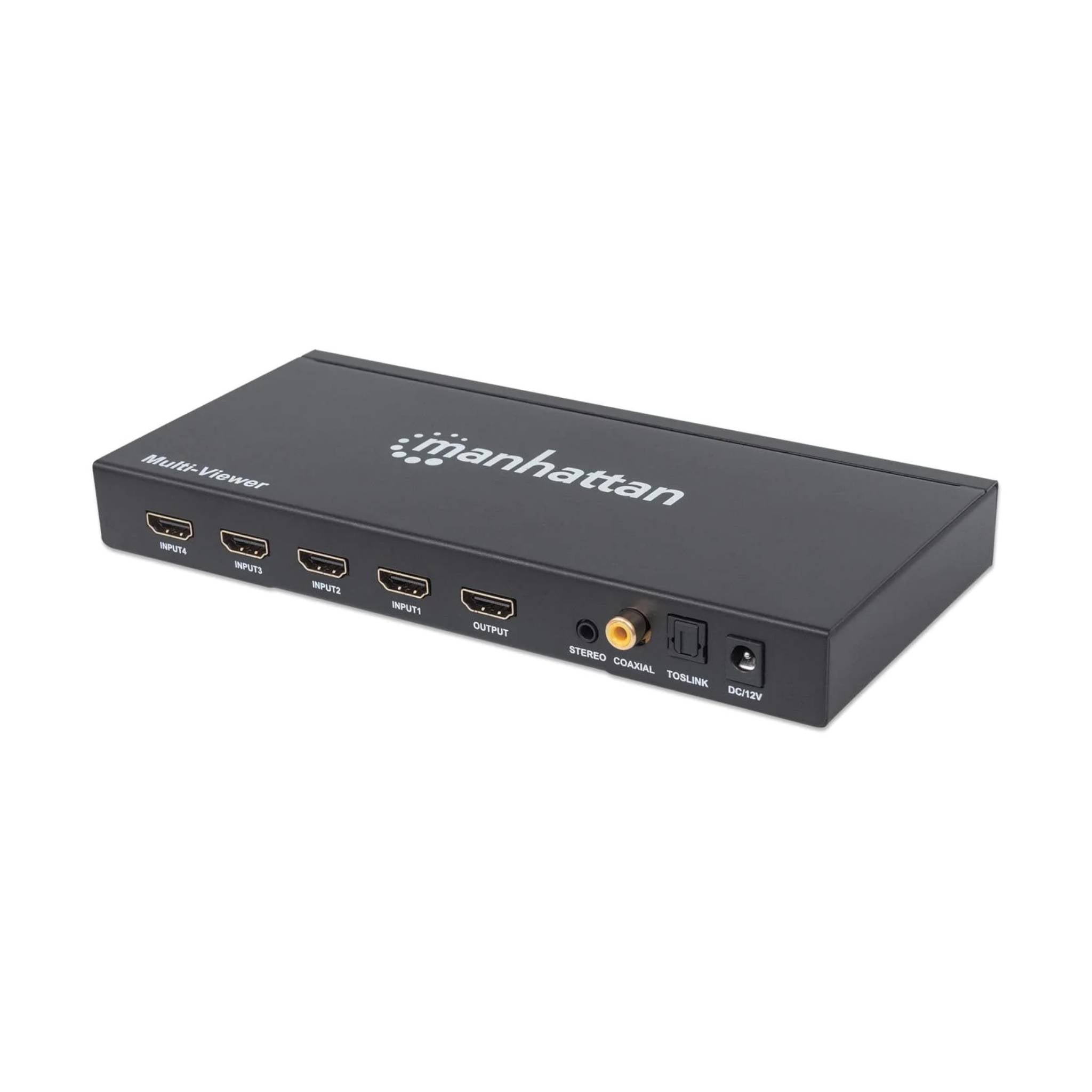 Intellinet Smart 4-Port HDMI Multiviewer Switch with Remote Control and Video Bandwidth Amplifier