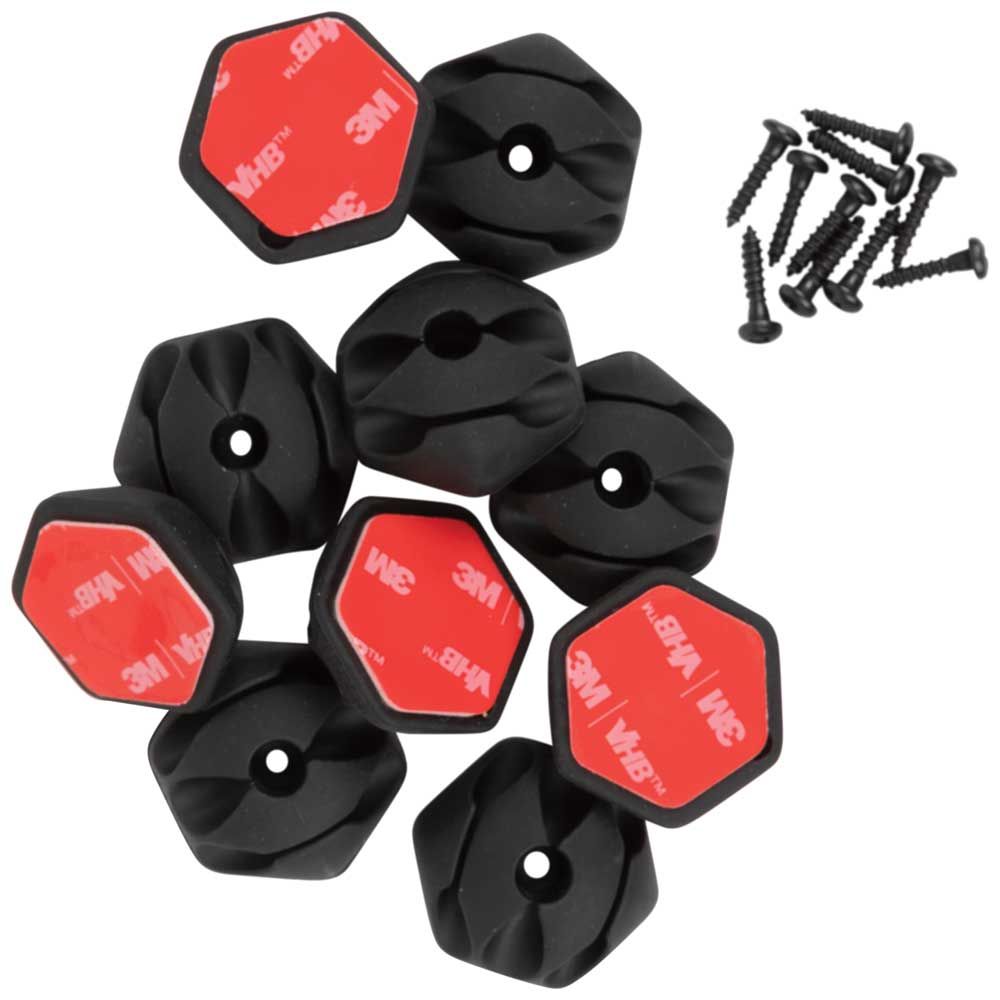 Klein Tools Self-Adhesive Cable Mounting Clips, 3-Slot (10-Pack)