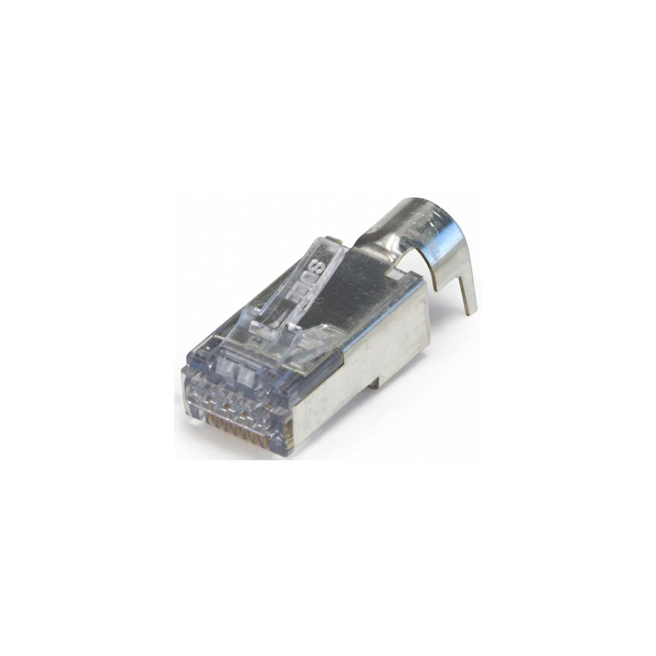 Platinum Tools ezEX44 Shielded RJ45 External Ground Connector, 25/Clamshell CAT5E / CAT6 / CAT6A Feed thru