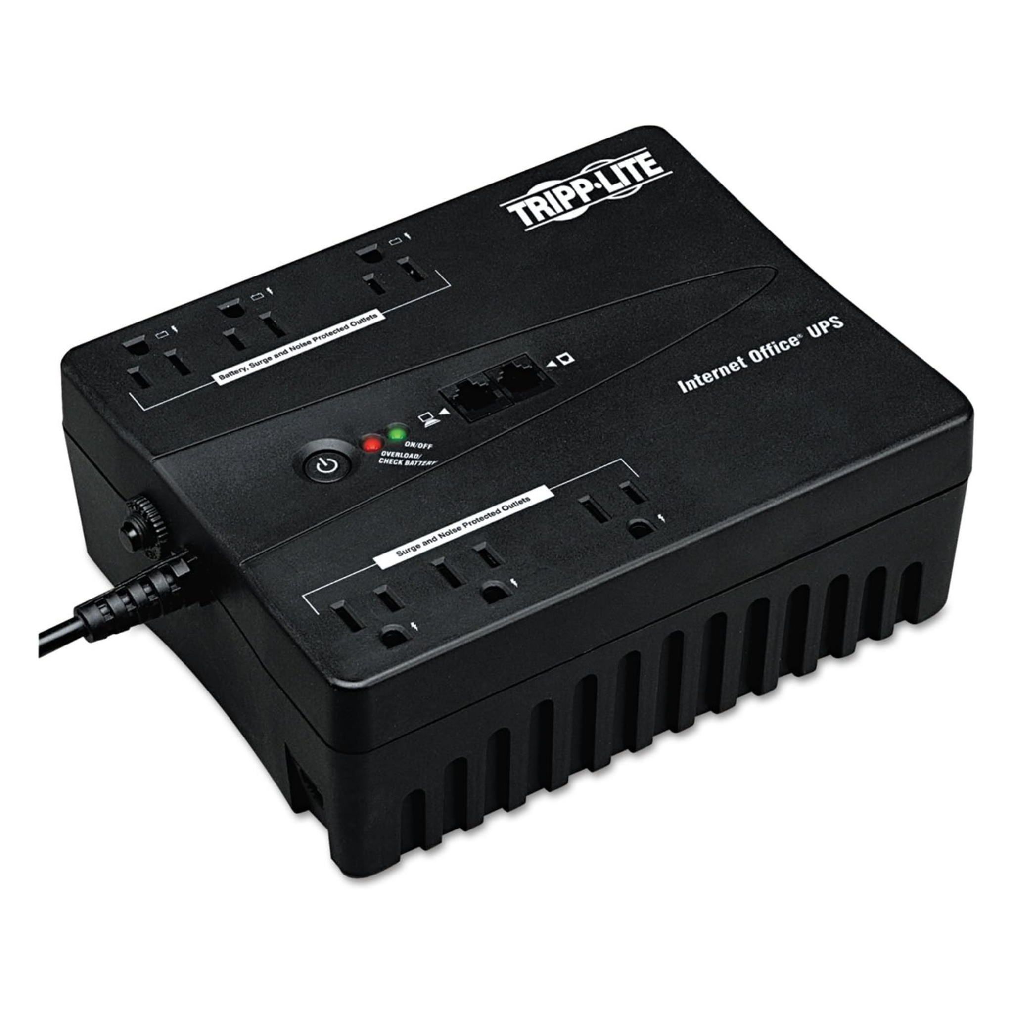 Tripp-Lite INTERNET 350U 350VA 180W UPS Desktop Battery Back Up Compact 120V USB RJ11 PC, 6 Outlets, Black