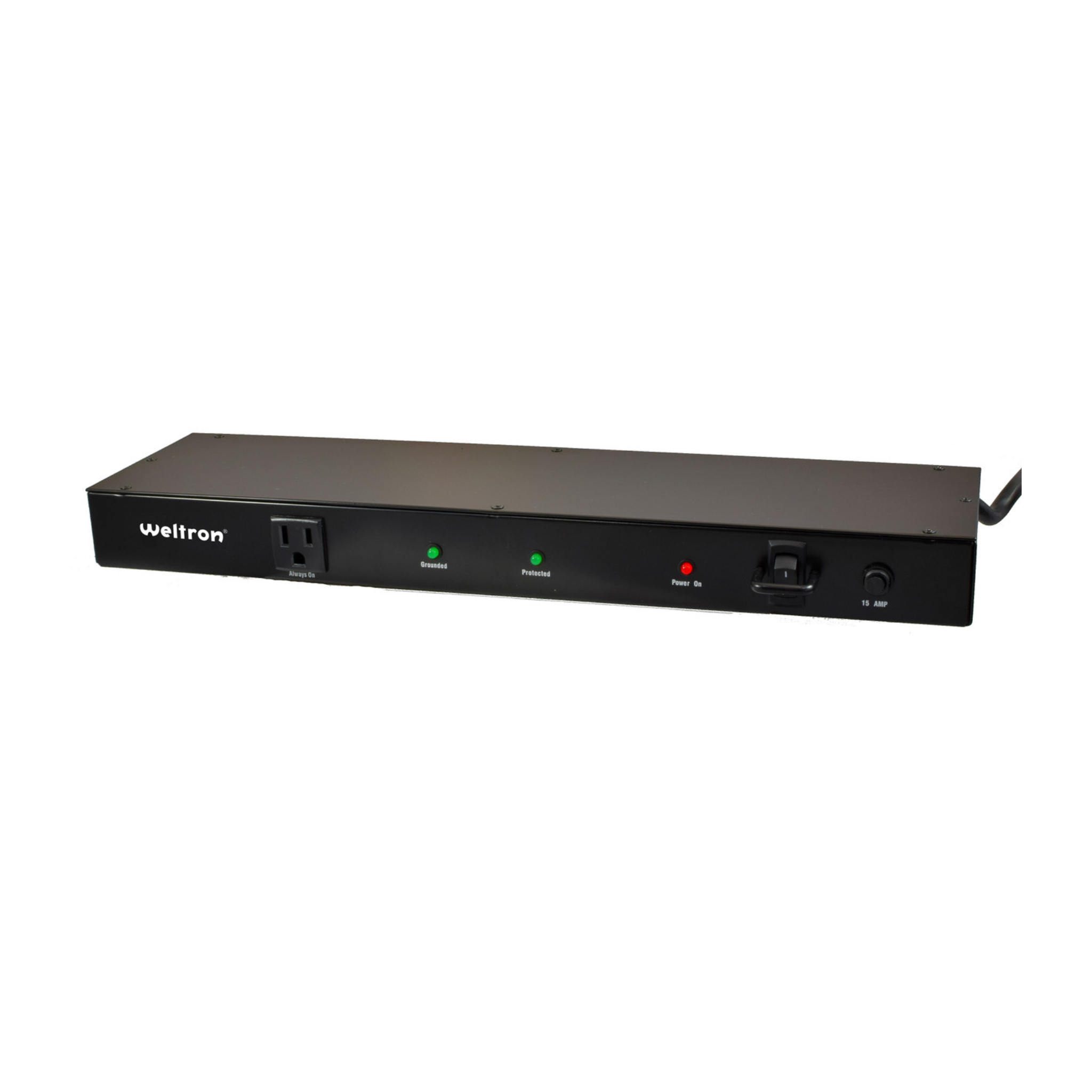 Weltron 9-Outlet Rack Mount Power Strip with Surge Protection; 15FT Cord
