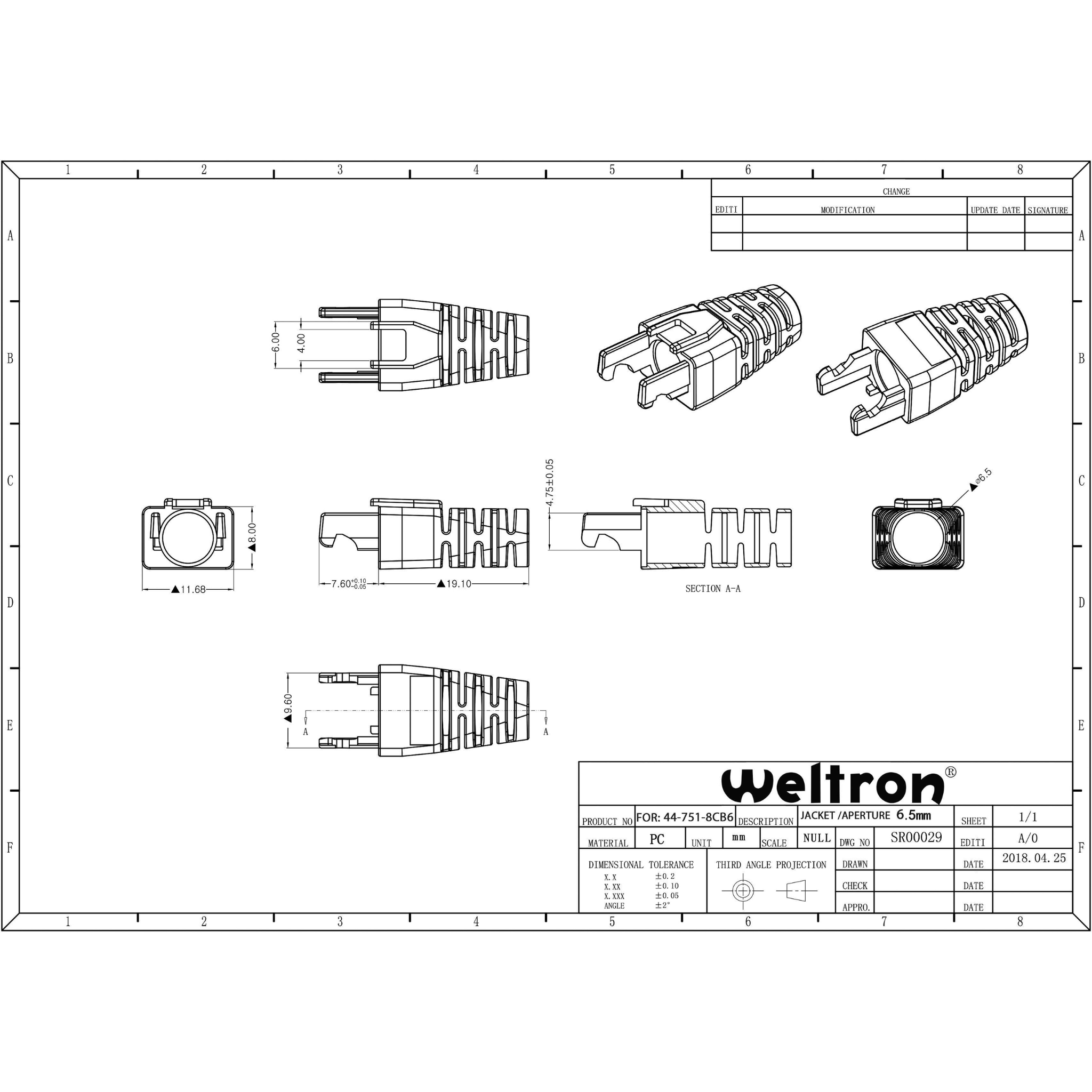 WELTRON 50PCS CAT6 RJ45 Plug A