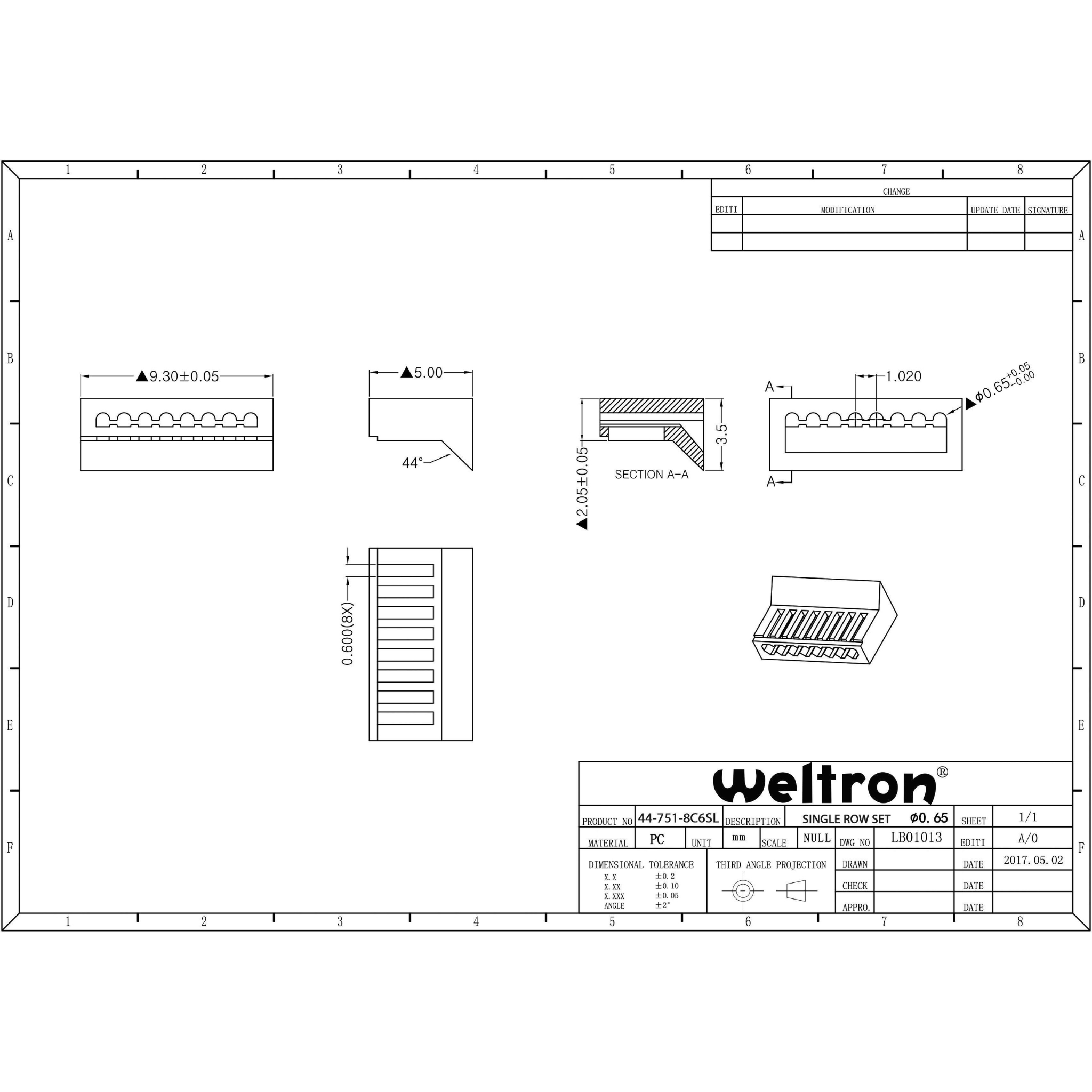 Weltron 28AWG 50PCS CAT6 RJ45
