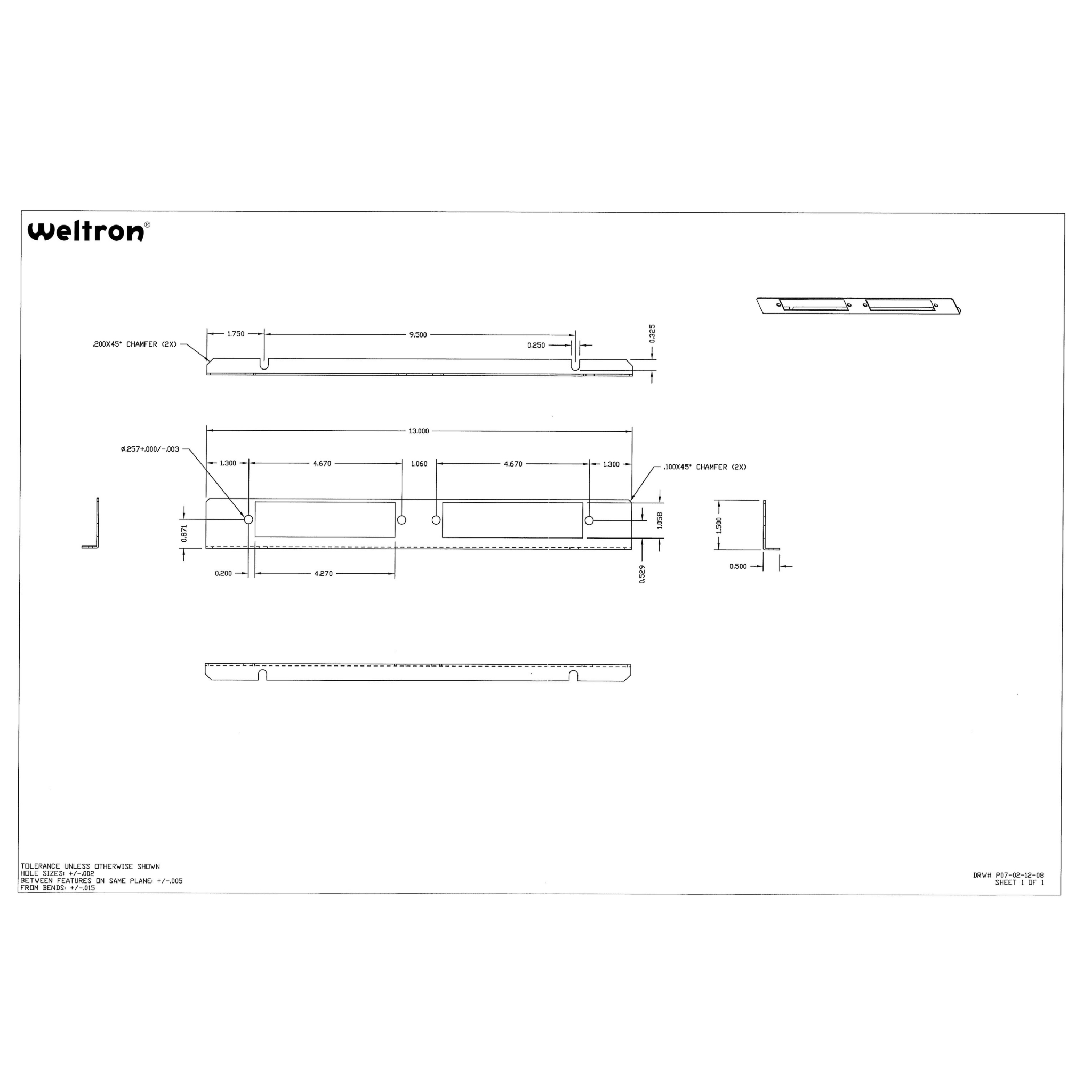 Weltron 12 Port Rack Mount Fiber Enclosure