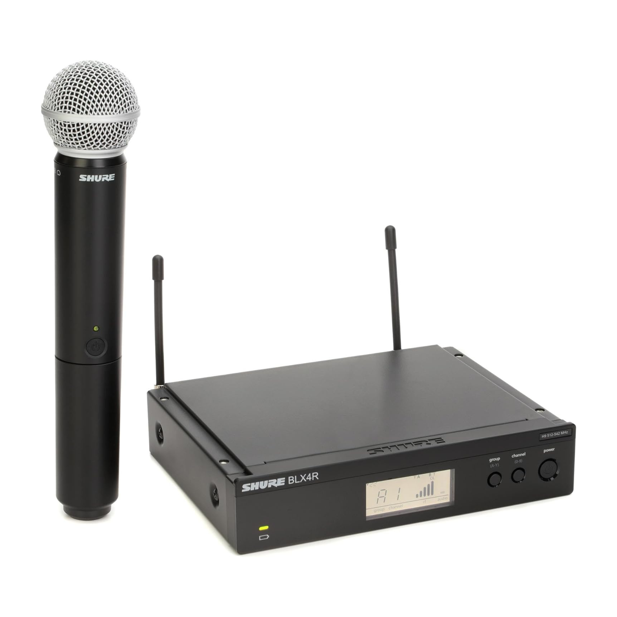 Shure Vocal Ssytem With, Blx4R Rack Mount Wireless Receiver And Blx2 Handlheld Transmitter With Micropone