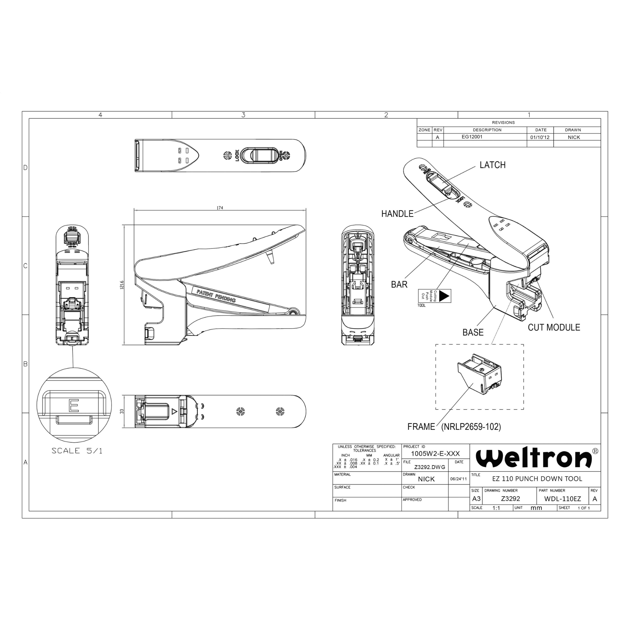 Weltron EZ Keystone Jack 110 Punch down Tool