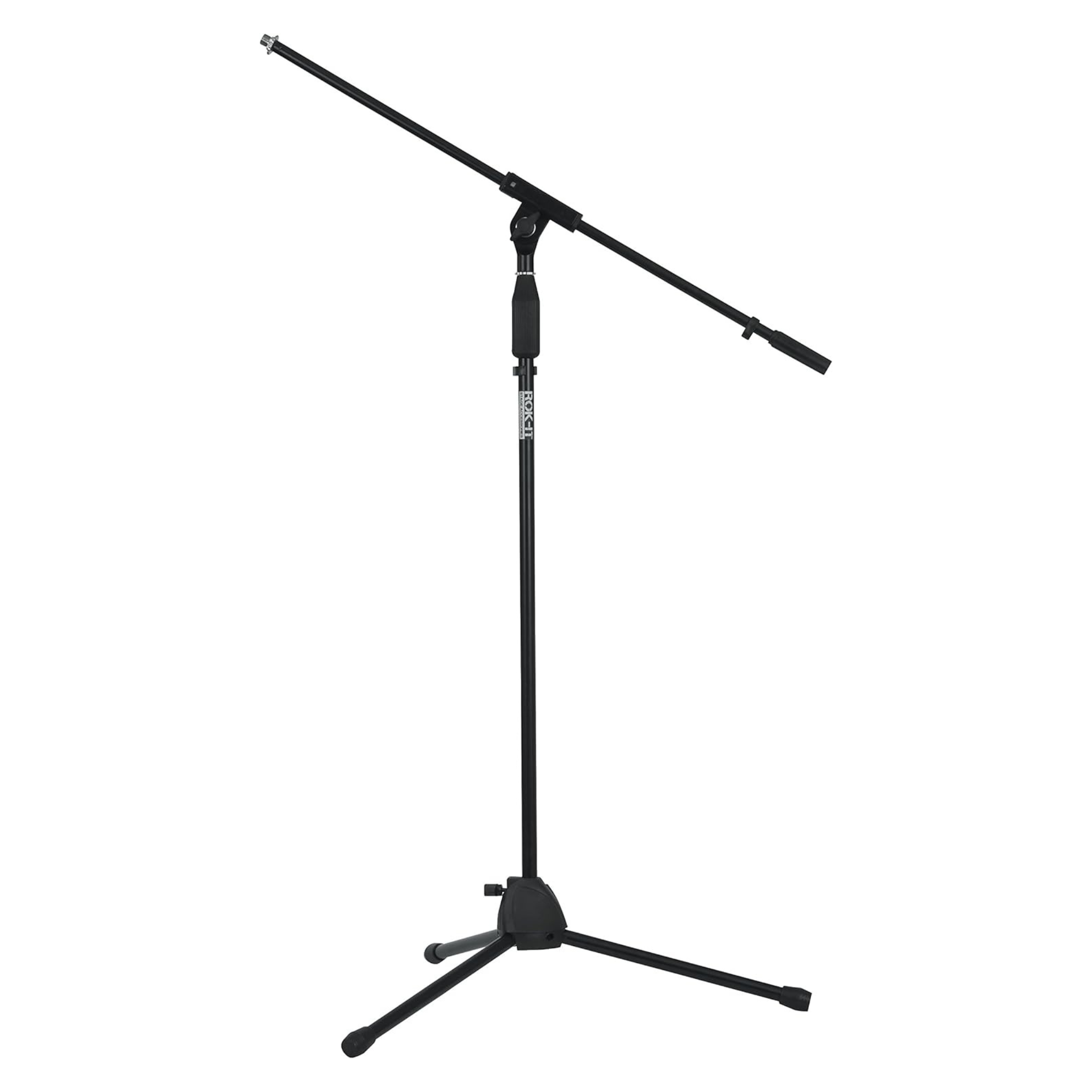 Gator Cases RI-MICTP-FBM, Rok-It Tubular Microphone Stand with Fixed Boom Included. Tripod Design for Compact Storage and Easy Twist Height Adjustment