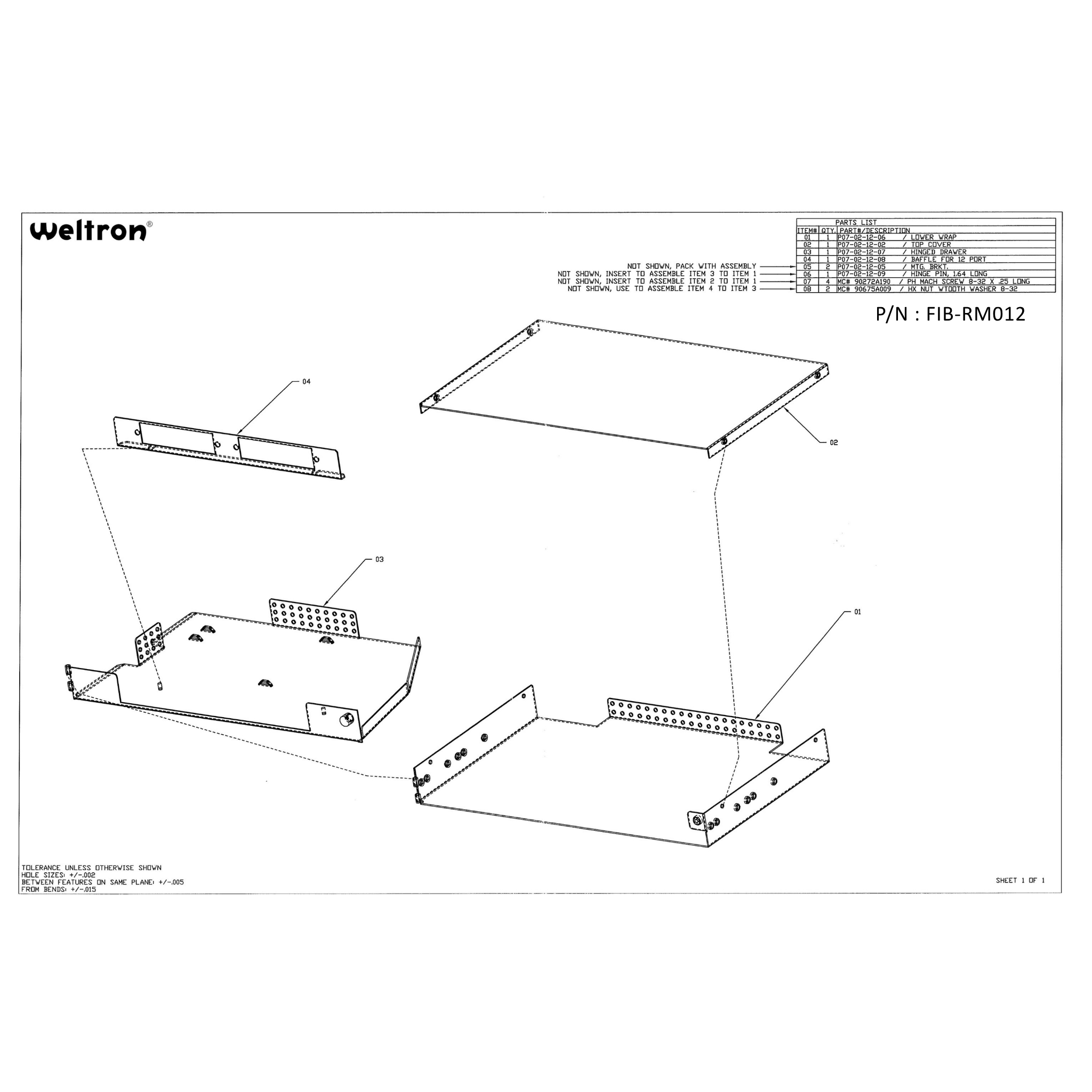 Weltron 12 Port Rack Mount Fiber Enclosure