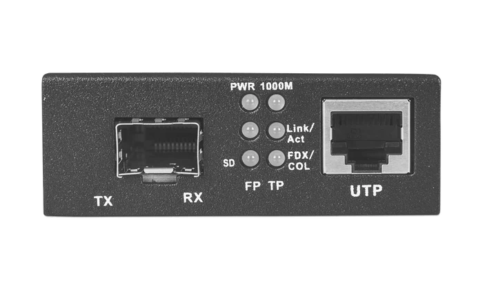 1G Ethernet Media Converter with 1 SFP Slot & 1 RJ45 Por