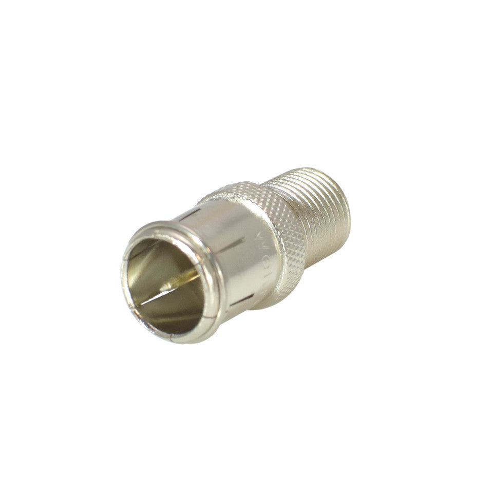 Weltron F-Type Push-On Male Plug to F-Type Screw-On Female Jack Adapter