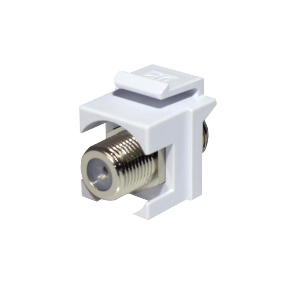 Weltron White F-Type Coupler Keystone Insert