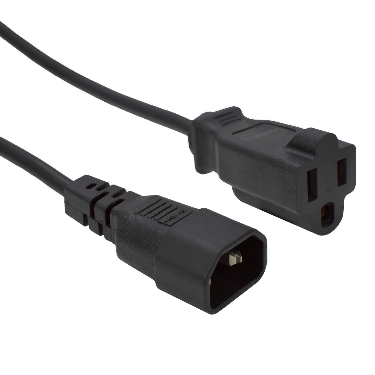 10 AMP C-14 to 5-15R Power Cord 1 FT