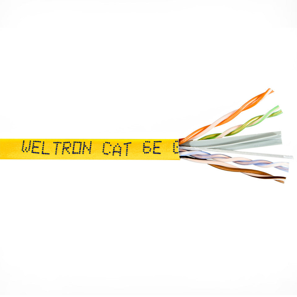 Weltron 1000FT Yellow Category 6 Solid 23AWG U/UTP CMP (Plenum)