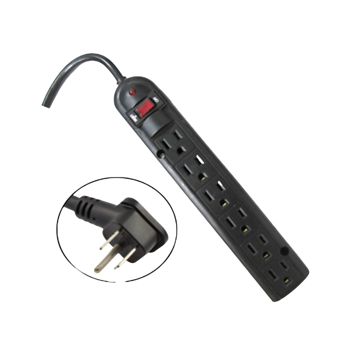 Weltron 6-Outlet Surge Protector Power Strip