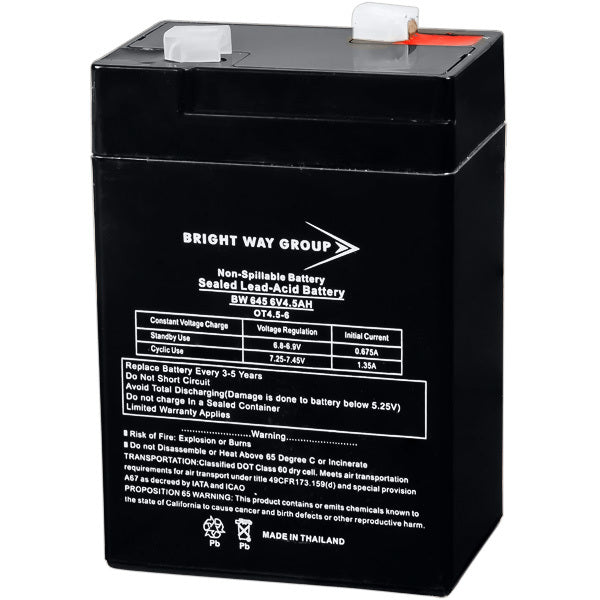 Batteries Seal Lead Acid Battery 6 Volt 4.5 AH T1 Terminal