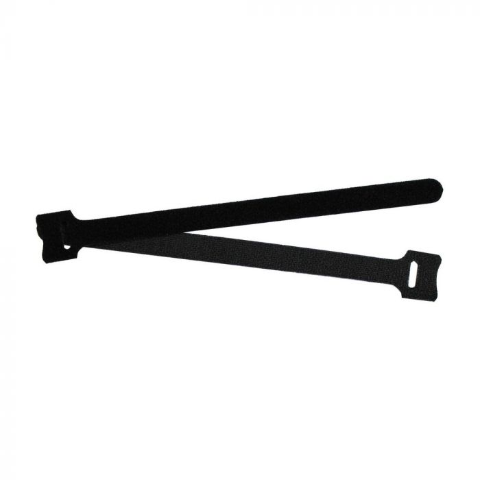 Eclipse Black Hook & Loop Cable Ties 8" 25 Pack