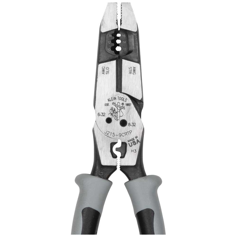 Klein Tools Hybrid Pliers with Crimper, Fish Tape Puller and Wire Stripper
