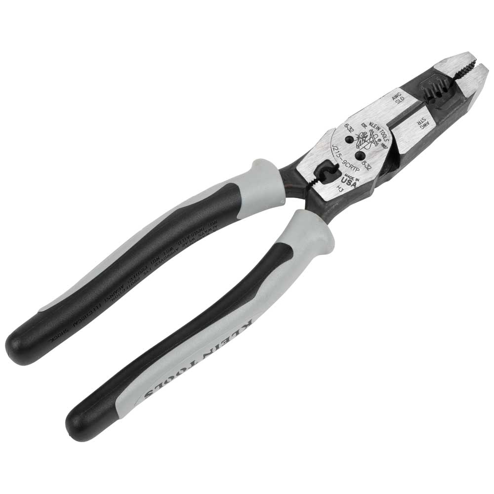 Klein Tools Hybrid Pliers with Crimper, Fish Tape Puller and Wire Stripper