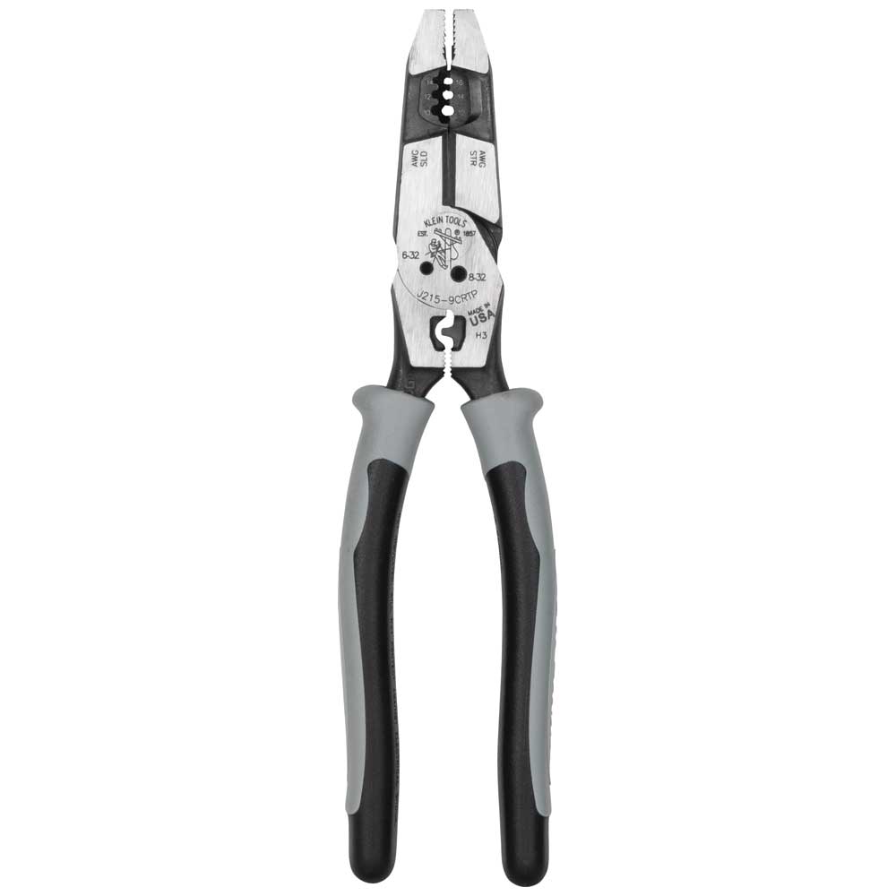 Klein Tools Hybrid Pliers with Crimper, Fish Tape Puller and Wire Stripper