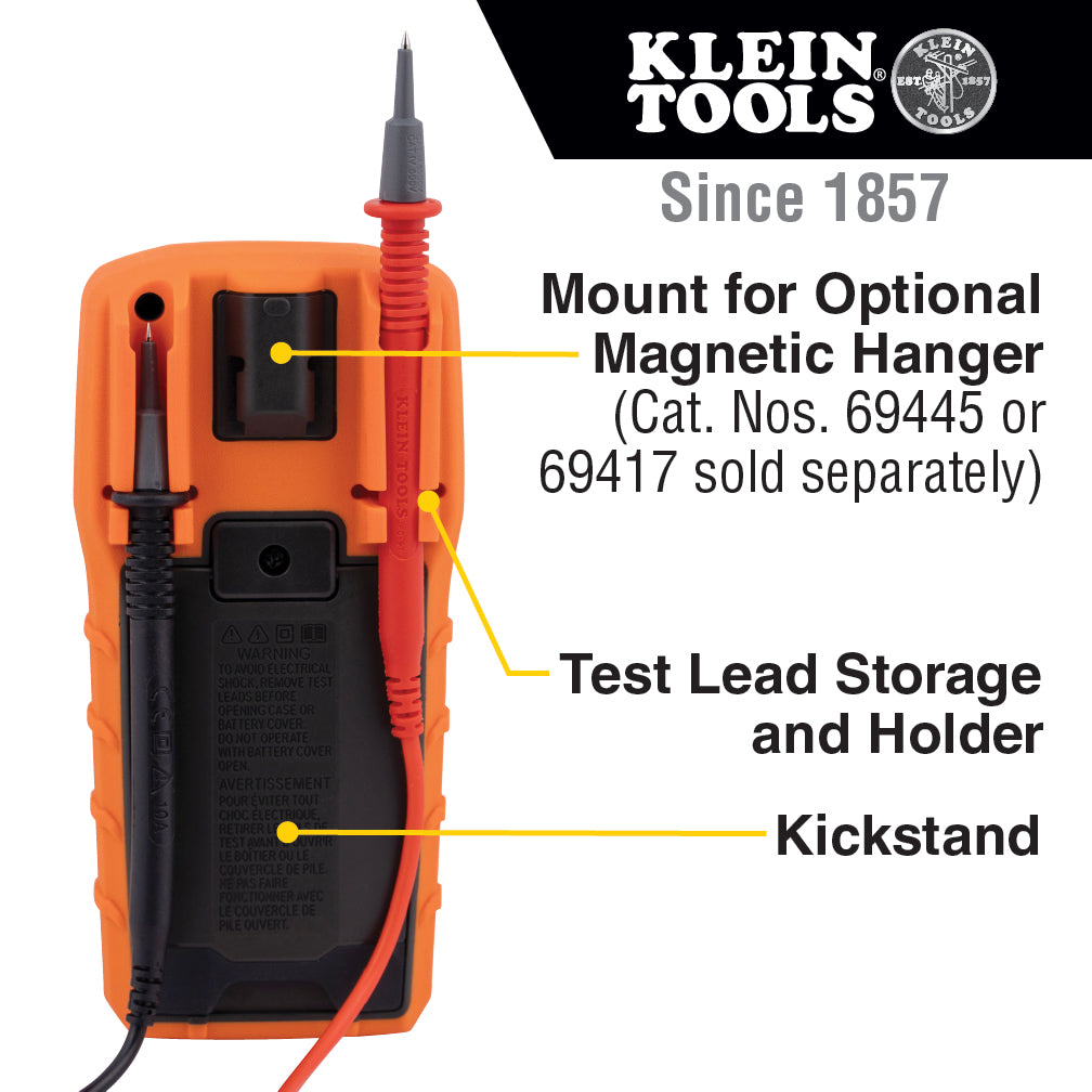 Klein Tools Digital Multimeter, Manual-Ranging, 600V